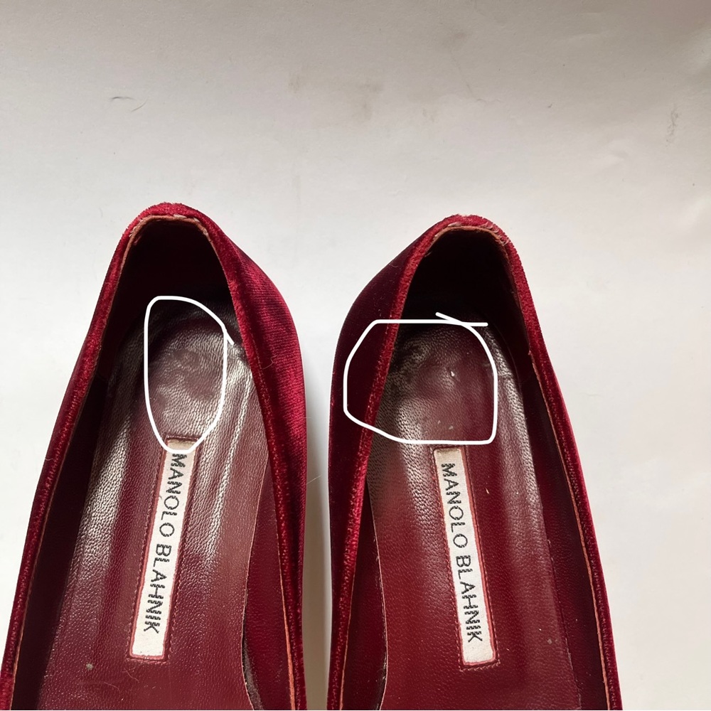 Authentic Manolo Blahnik Hangisi Velvet Flats Size 37 - Picture 6 of 9